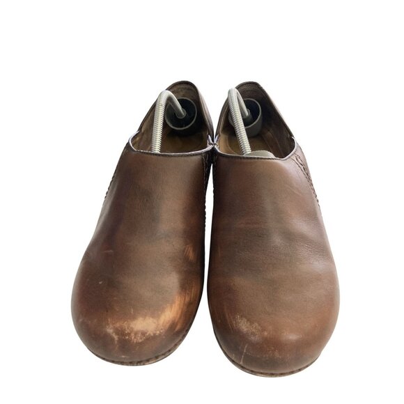 Dansko Women's Size 10 (41) Brown Leather Slip-On Comfort Clogs shoes - Picture 2 of 8